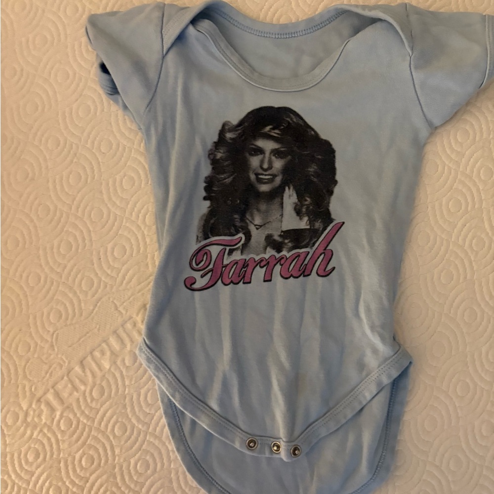 Blue Farrah Fawcett Graphic Kids One Piece